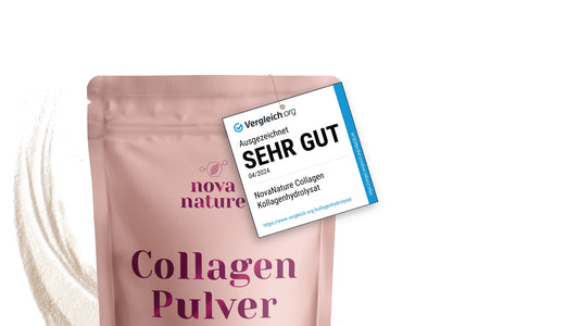 "Sehr gut" Bewertung von vergleich.org für NovaNature Collagen Pulver